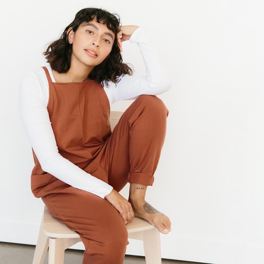 Storq Maternity Anything Overalls- Cinnamon